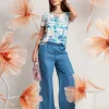 Pantalone largo con elastico e tasche