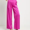 Pantalone palazzo in raso con elastico
