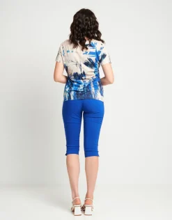 Pantalone pinocchietto con elastico e spacchetti