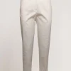 Pantalone stretch con zip e cinturino