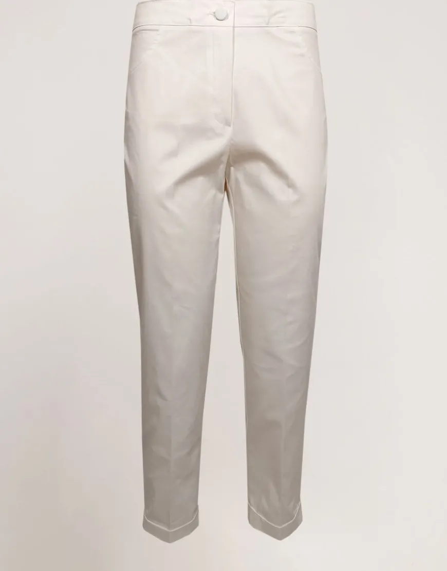 Pantalone stretch con zip e cinturino