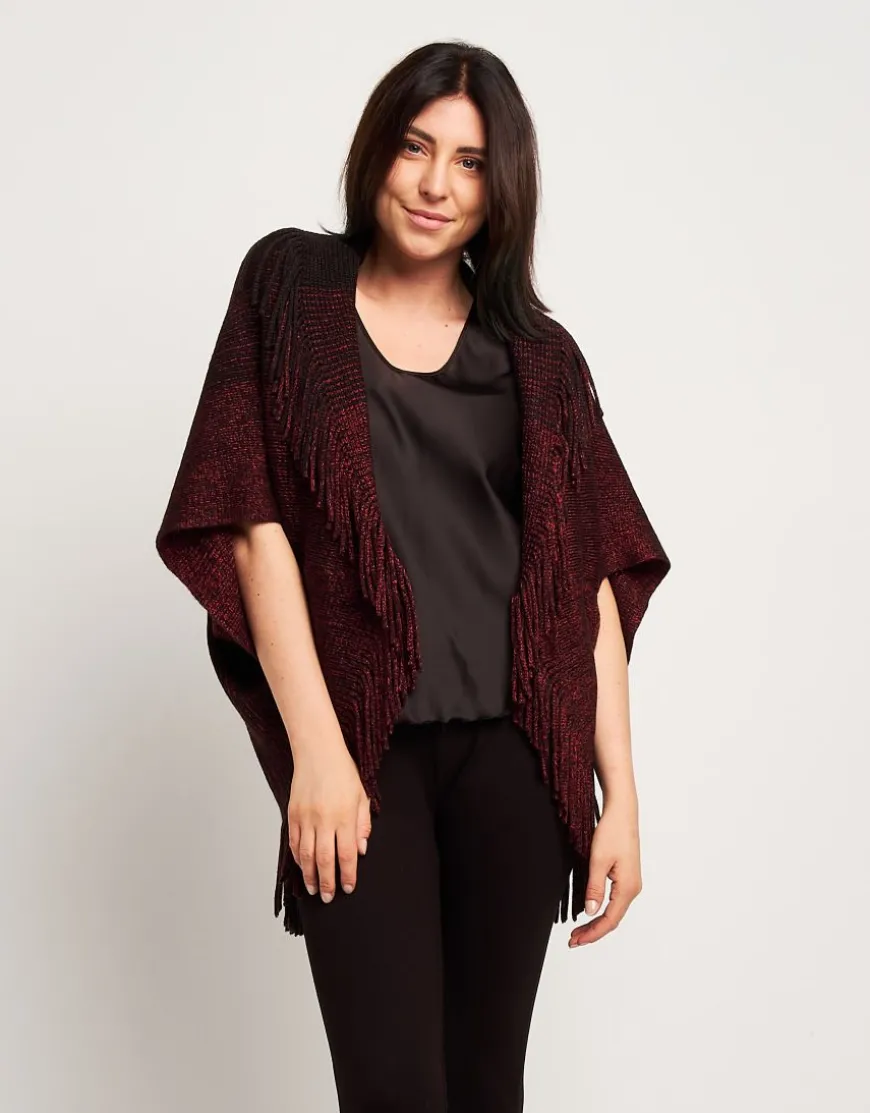 Poncho aperto con frange