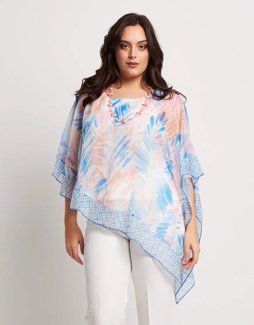 Poncho asimmetrico con top e paillettes
