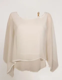 Poncho con accessorio e paillettes