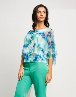 Poncho fantasia menta con paillettes