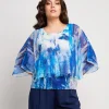 Poncho in georgette con fondo di paillettes
