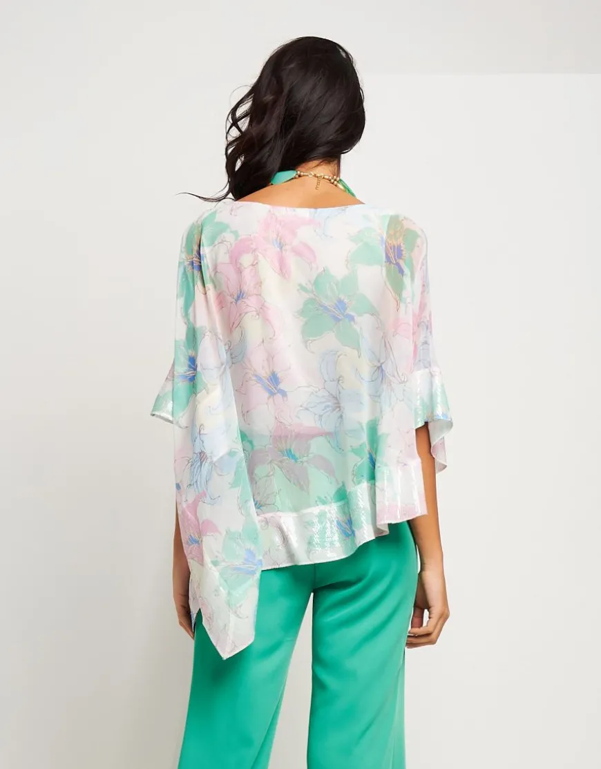 Poncho in georgette fantasia