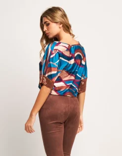Poncho in raso con elastico e paillettes
