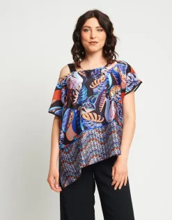 Poncho in raso con spallina in paillettes