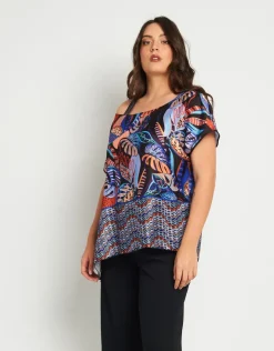 Poncho in raso con spallina in paillettes