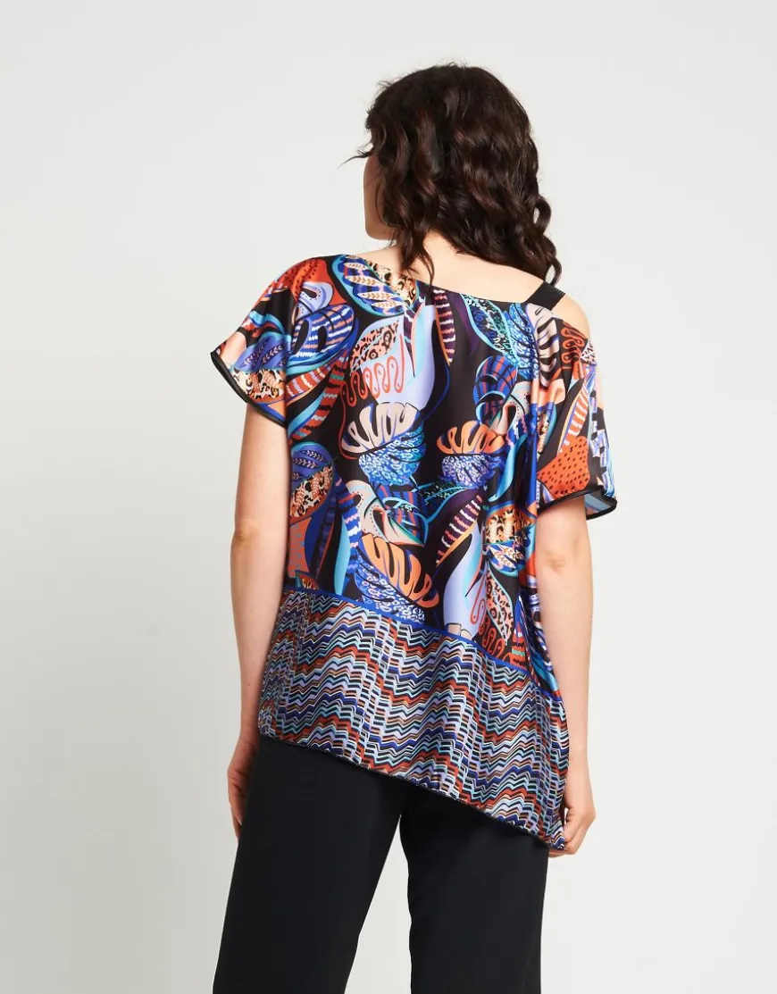 Poncho in raso con spallina in paillettes