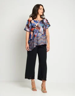 Poncho in raso con spallina in paillettes
