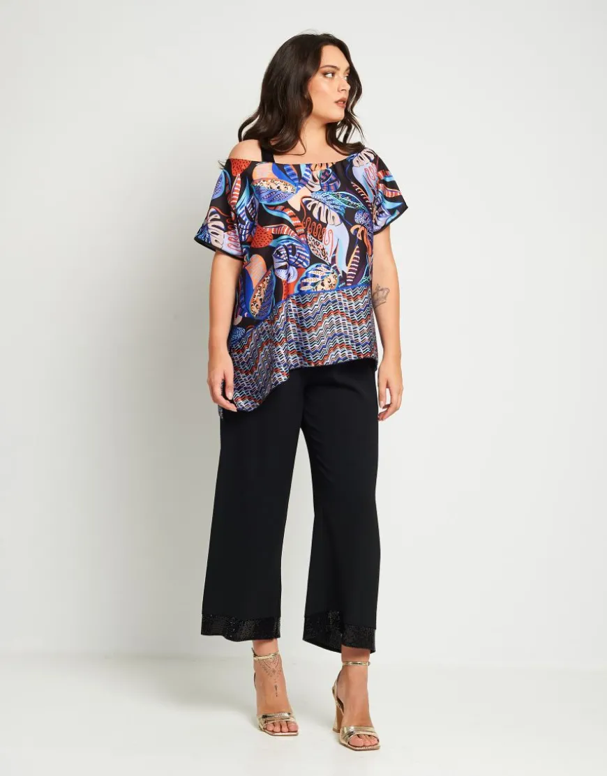Poncho in raso con spallina in paillettes