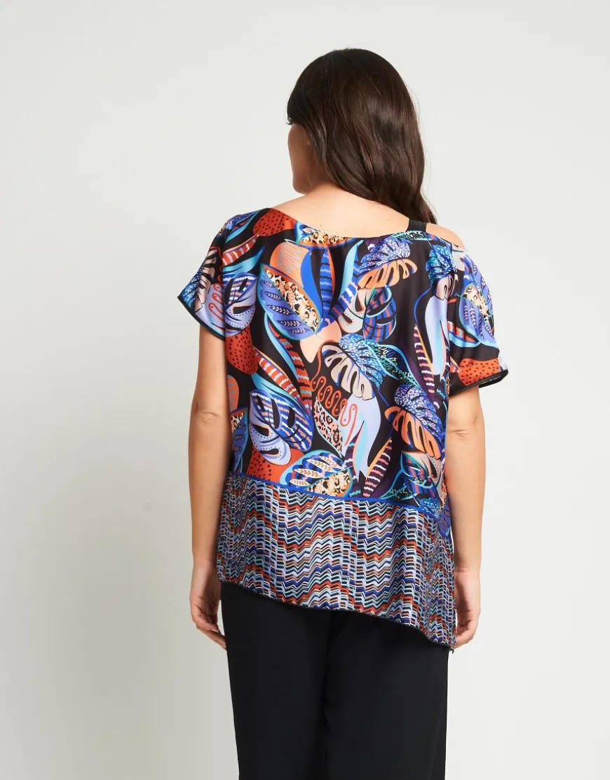 Poncho in raso con spallina in paillettes