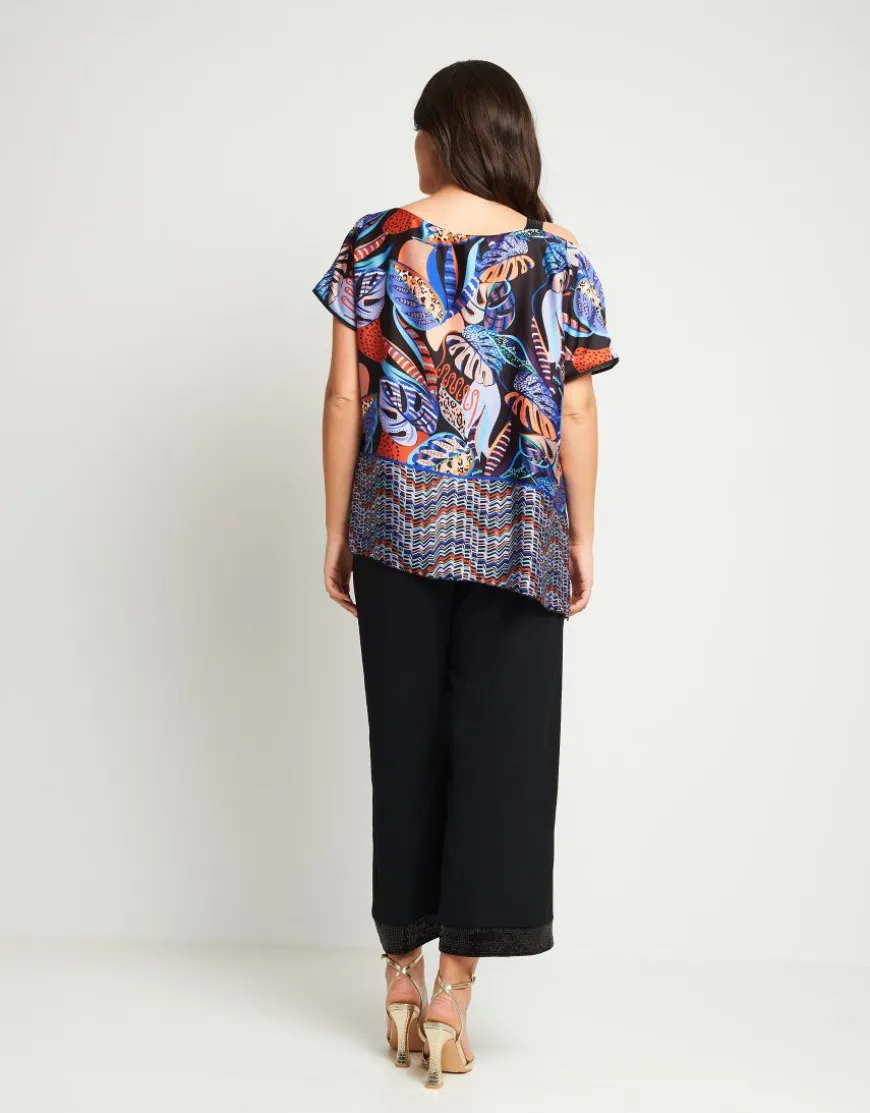 Poncho in raso con spallina in paillettes