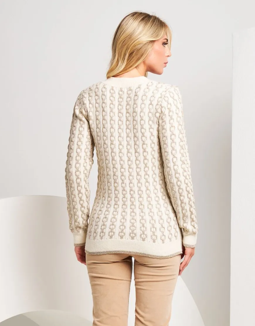 Pullover con trecce in lurex