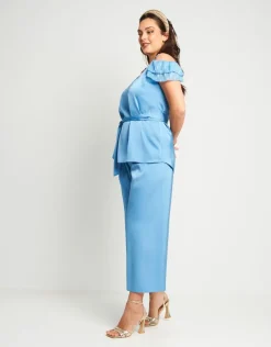 Top con maniche in georgette e dettaglio oro