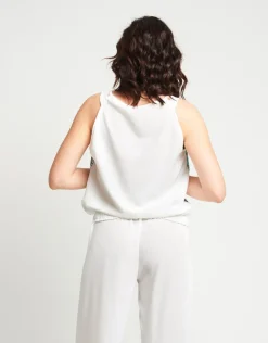 Top con paillettes fantasia floreale