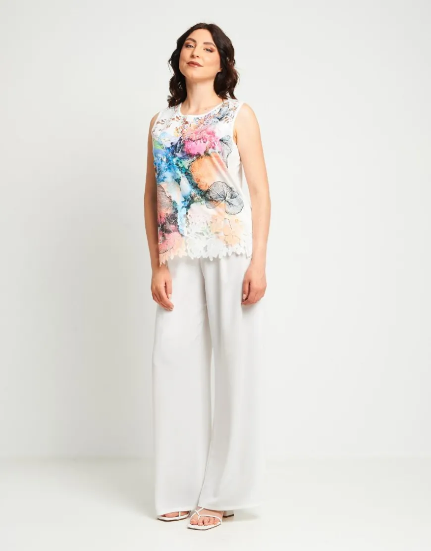 Top con pizzo stampato