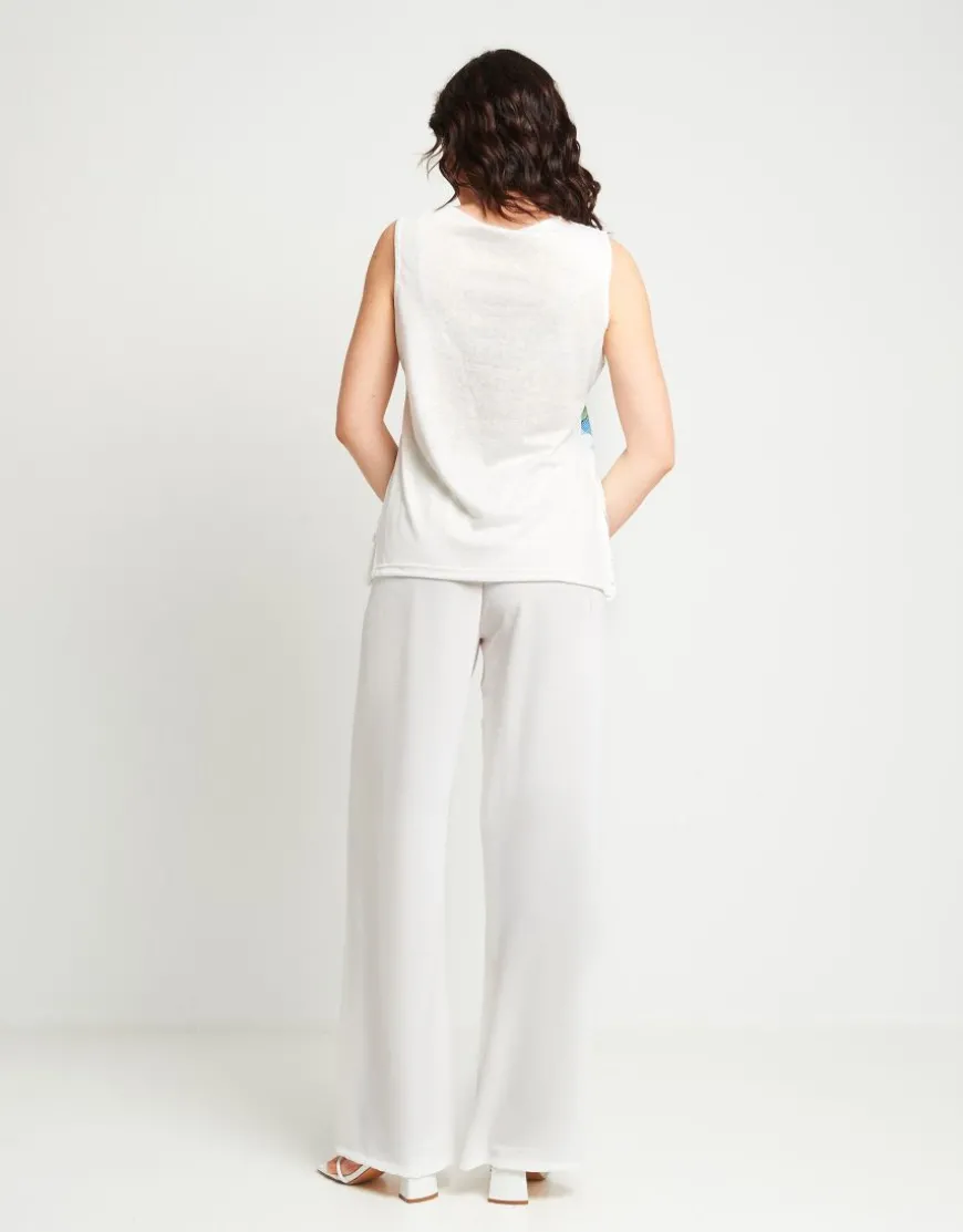 Top con pizzo stampato