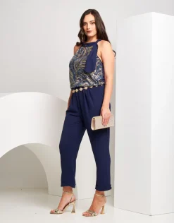 Top con sciarpina e paillettes