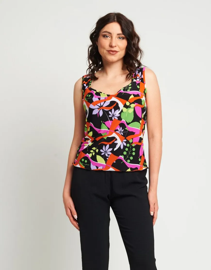 Top con scollo a cappuccio e spalline arricciate