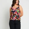 Top con scollo a cappuccio e spalline arricciate