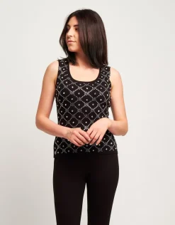 Top con strass e diamanti