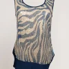 Top con volant e fronte di paillettes