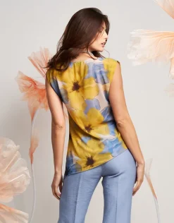 Top fantasia gialla con fiocco