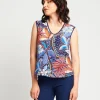 Top fantasia in georgette con bordi