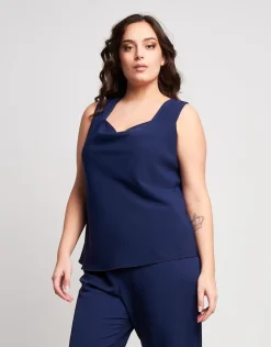 Top fluido blu notte