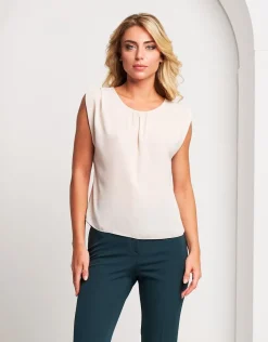 Top in georgette con arriccio
