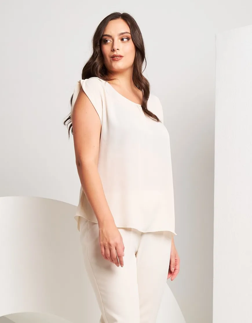 Top in georgette con arriccio