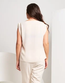 Top in georgette con arriccio