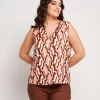 Top in raso con drappeggio