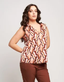Top in raso con drappeggio