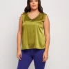 Top in raso con volants