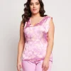 Top in raso fantasia floreale