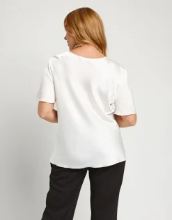 Top in raso sbieco
