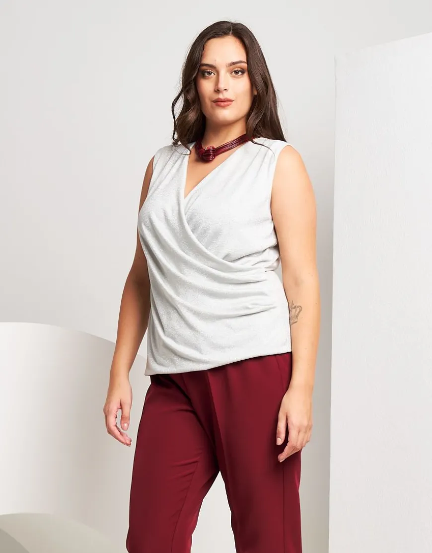 Top incrociato in lurex
