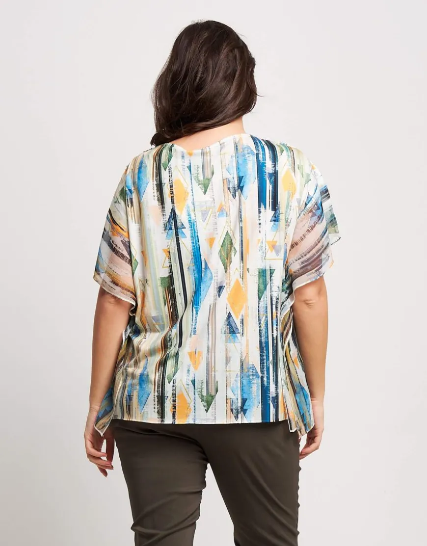 T-shirt a poncho stampato con ali