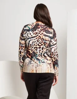 T-shirt animalier con paillettes