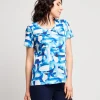 T-shirt basica fantasia blu