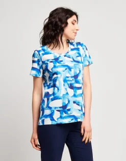 T-shirt basica fantasia blu