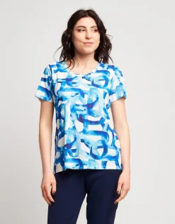 T-shirt basica fantasia blu