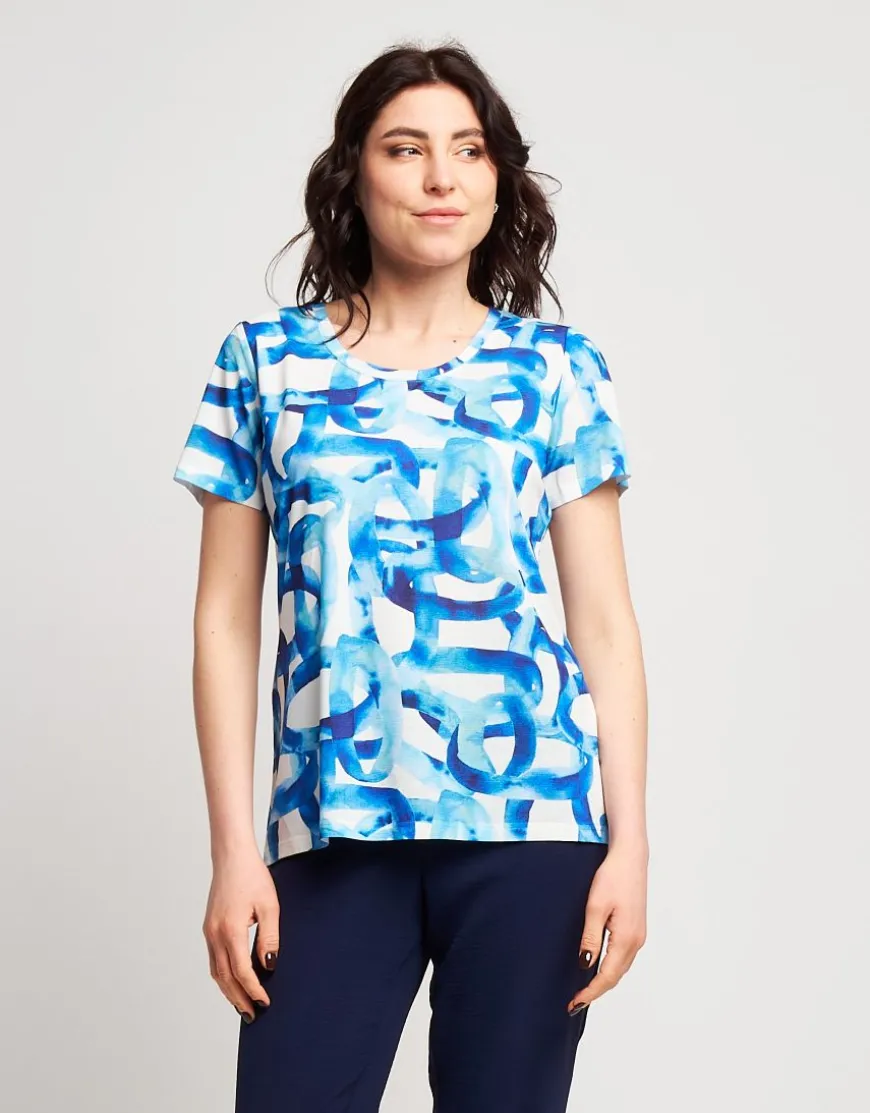T-shirt basica fantasia blu