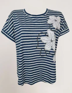T-shirt con applicazione floreale