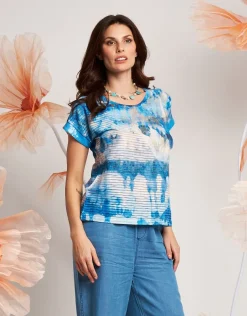 T-shirt con lamina e paillettes
