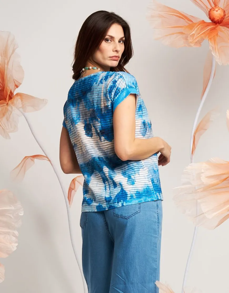T-shirt con lamina e paillettes